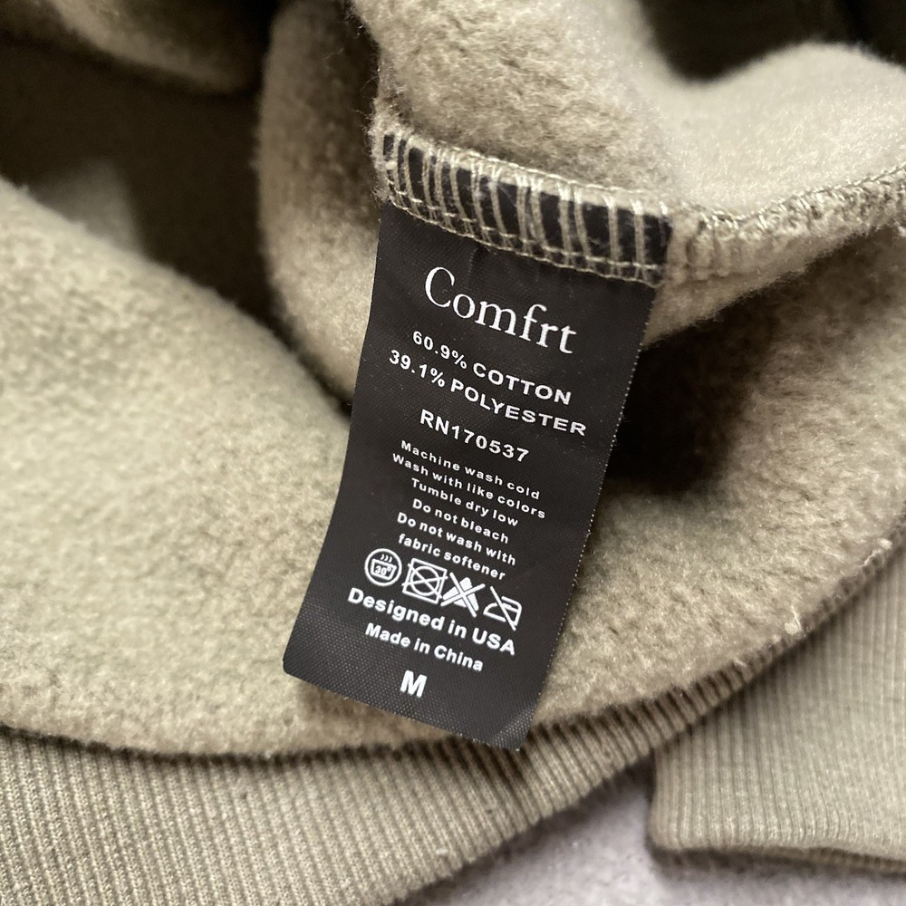 Comfrt Hoodie Medium Green Pullover Pocket Unisex Lounge Soft - Picture 4 of 7